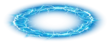 a circle of lightnings on a white background