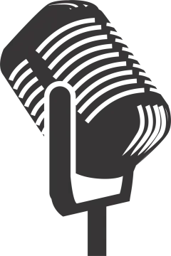 a black and white image of a microphone