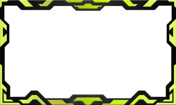 a green and black frame with a white background