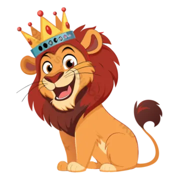 a lion with a crown on his head