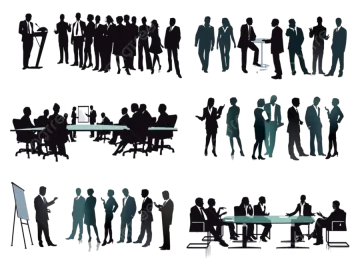 silhouettes of business people