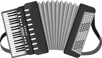 an accordion with a white background