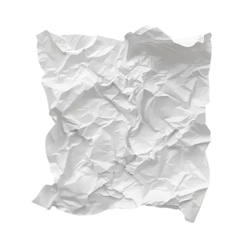white crumpled paper on a white background