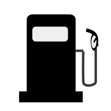 a black and white gas pump
