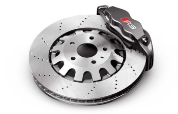 a brake disc and rotor on a white background