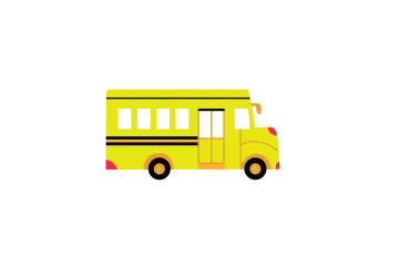 a yellow school bus on a white background