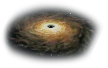 a black hole in the center of a spiral galaxy
