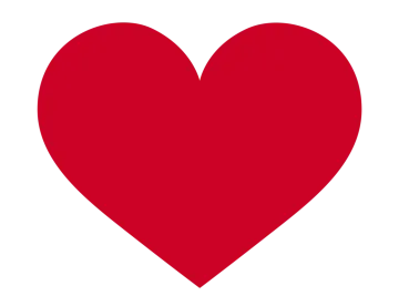 a red heart on a white background