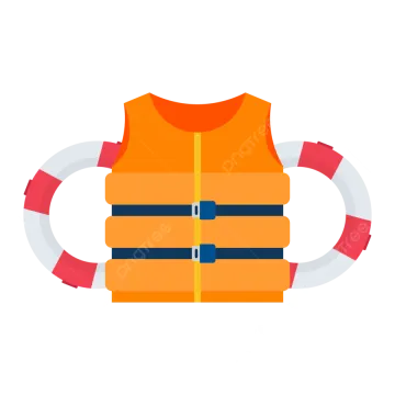 an orange life vest with a life ring