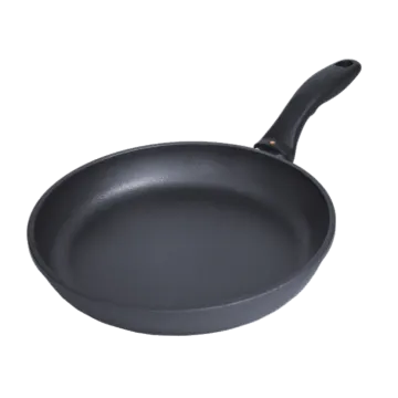 a black frying pan with a handle