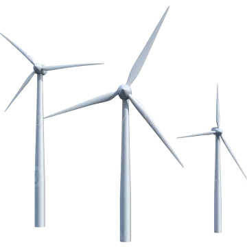 wind turbines on a white background