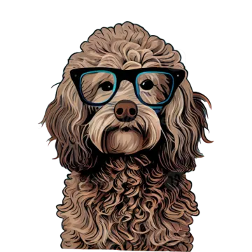 a dog with glasses
