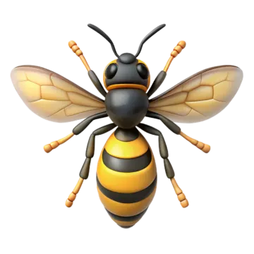 a bee on a white background