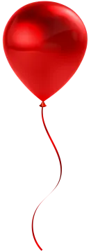 a red balloon flying in the air