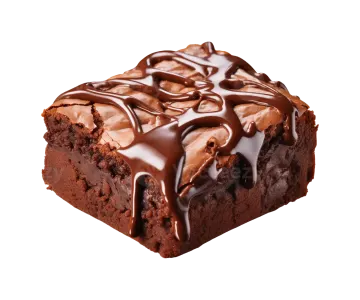 a chocolate brownie on a white background