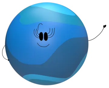 an image of a blue sphere with a smiley face