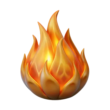 a fire flame on a white background