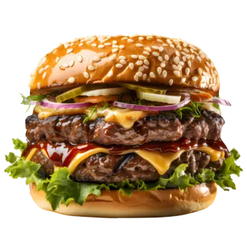 a hamburger with meat, cheese and lete