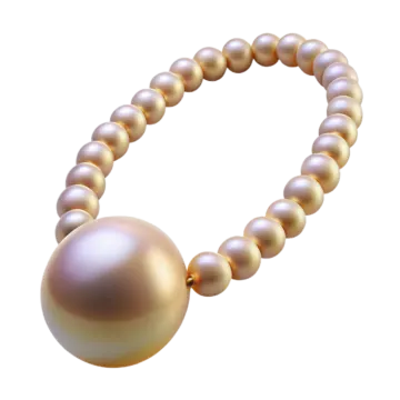 a pearl necklace on a white background