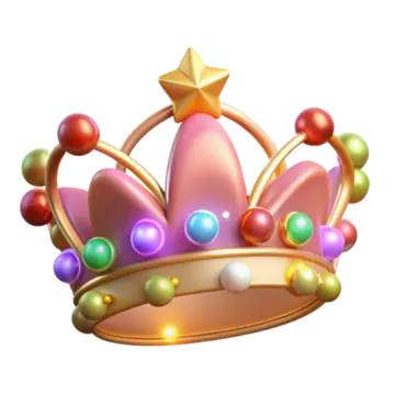 a crown with colorful balls on it