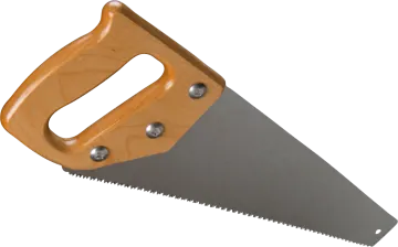 a saw with a wooden handle on it
