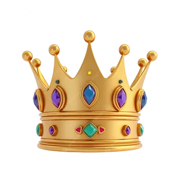 a gold crown with colorful gems on it