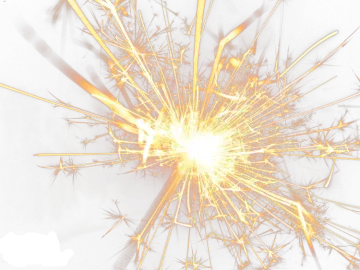 a close up of a bunch of yellow fireworks