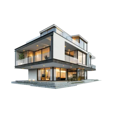 a 3d rendering of a modern house