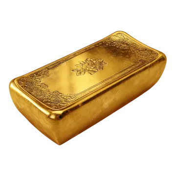a gold bar on a white background