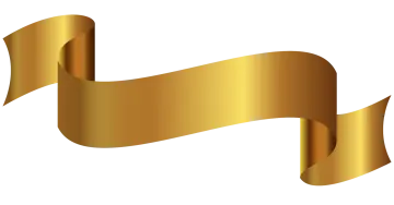 a gold ribbon on a white background