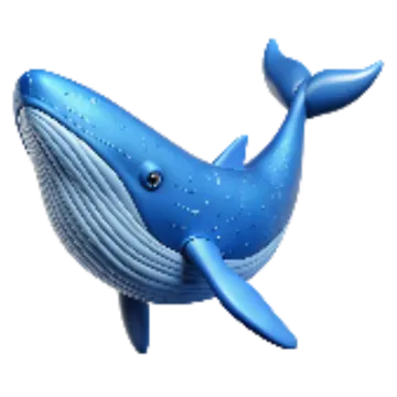 a blue whale floating in the air