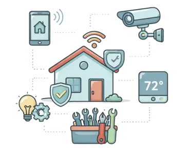 an illustration of a home security system