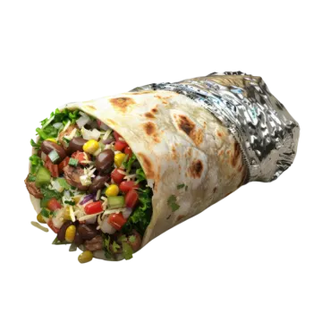a burritoa filled with vegetables and meat