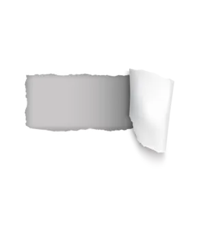 a piece of torn paper on a white background
