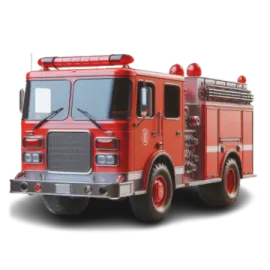 a red fire truck on a white background