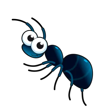 a cartoon ant ant with big eyes