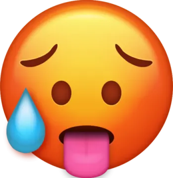 a smiley face with a teary expression