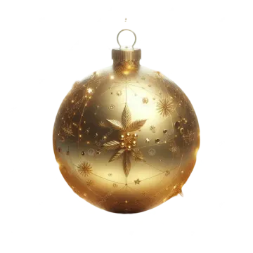 a golden christmas ball on a white background