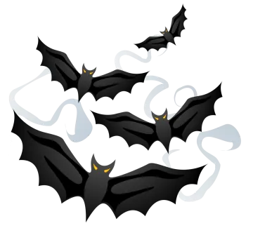 a group of bats flying in the air