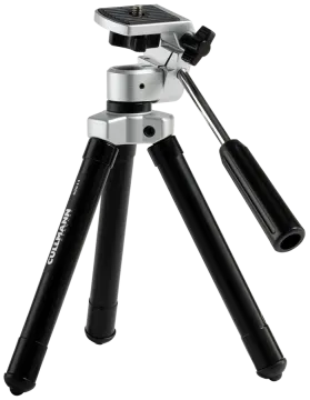 a tripod with a camera attached to it
