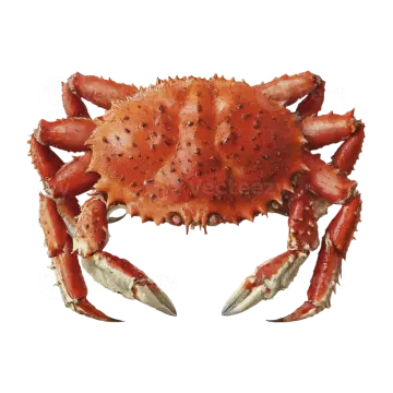 a red crab on a white background