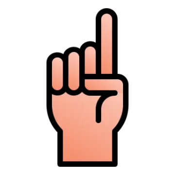 a hand with the number one on it