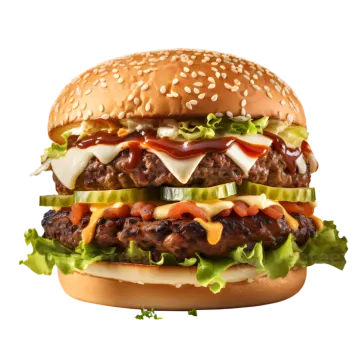 a hamburger on a white background