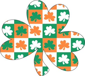 a four leaf clover with green and orange colors