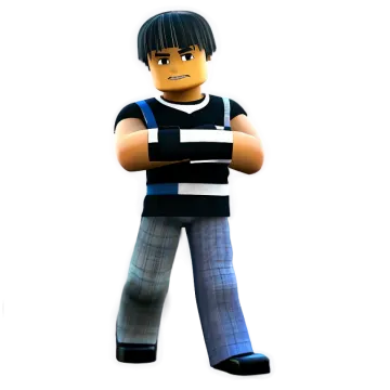 a young boy standing with his arms crossed