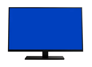 a blue screen on a white background