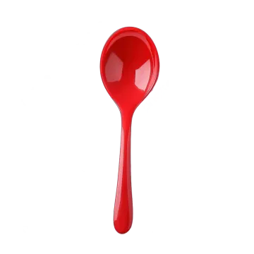 a red spoon on a white background