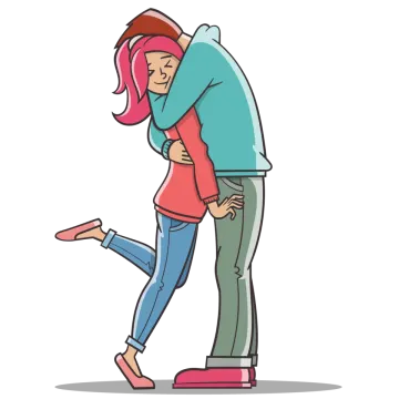 a man and woman kissing in the street