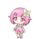 a drawing of a girl with pink hair