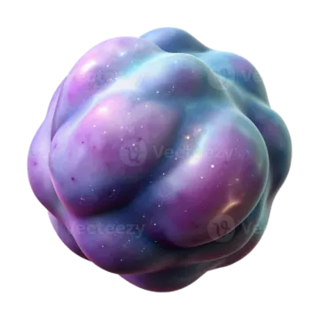 a purple and blue sphere with stars on it
